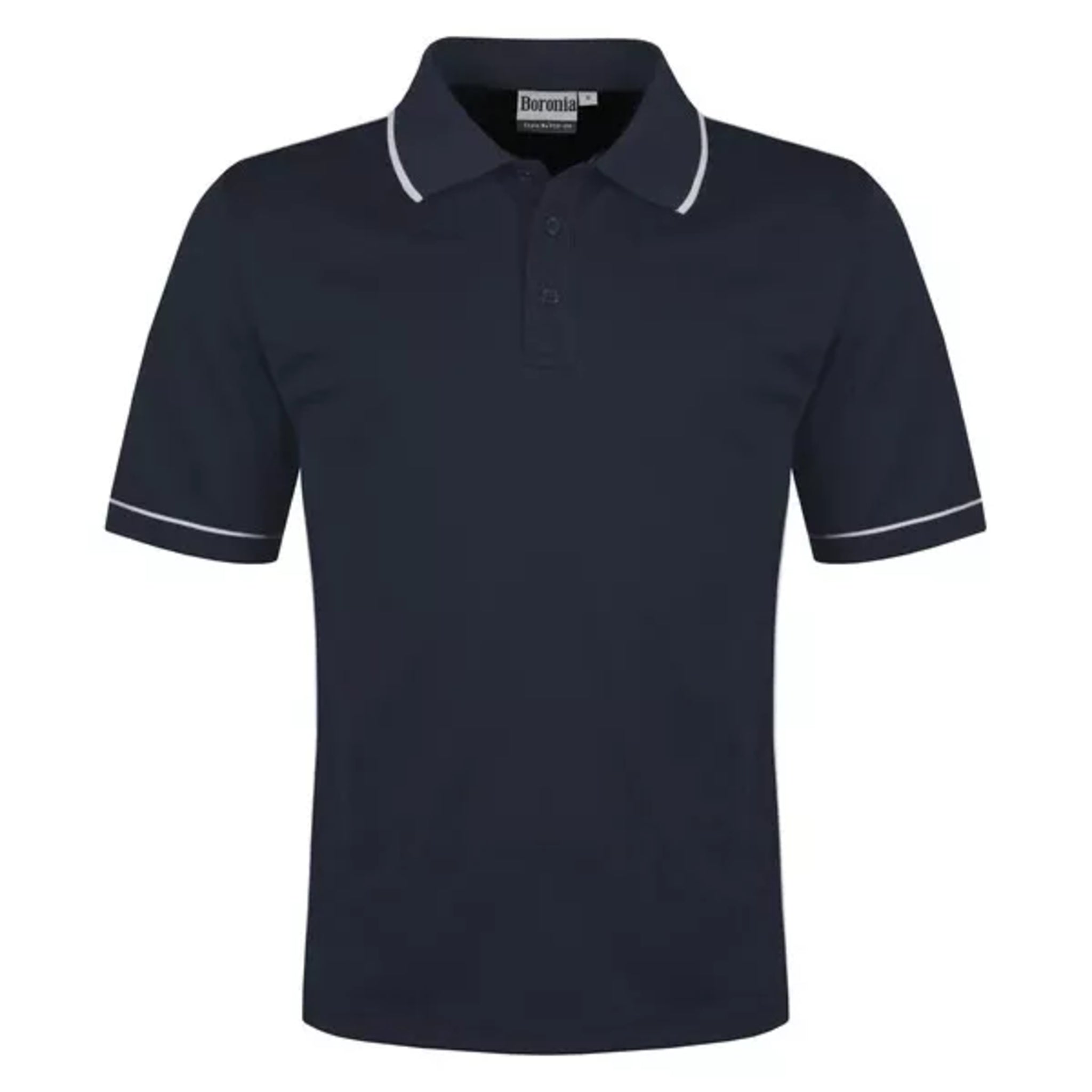 Children's navy and white polo sports shirt short sleeve breathable school PE top